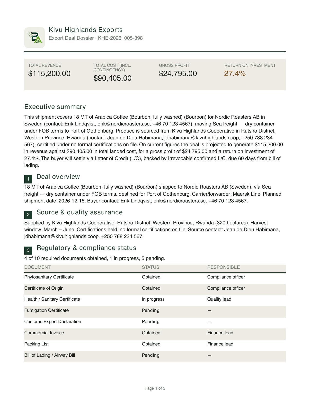 Generated deal dossier PDF